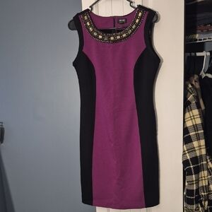 Elegant Purple and Black Mini Dress